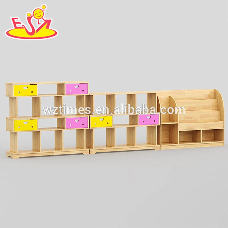 Wholesale children furniture sets wooden bookshelves for kids best design big wooden bookshelves for kids W08C177