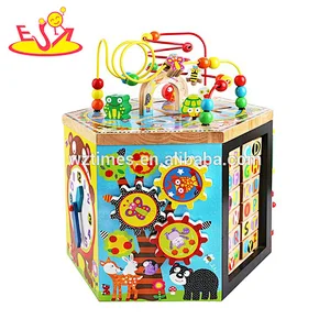 Six Sides Educational Cube Box Game Kindergarten Activity Play Wooden Baby Cube Toy W11B153