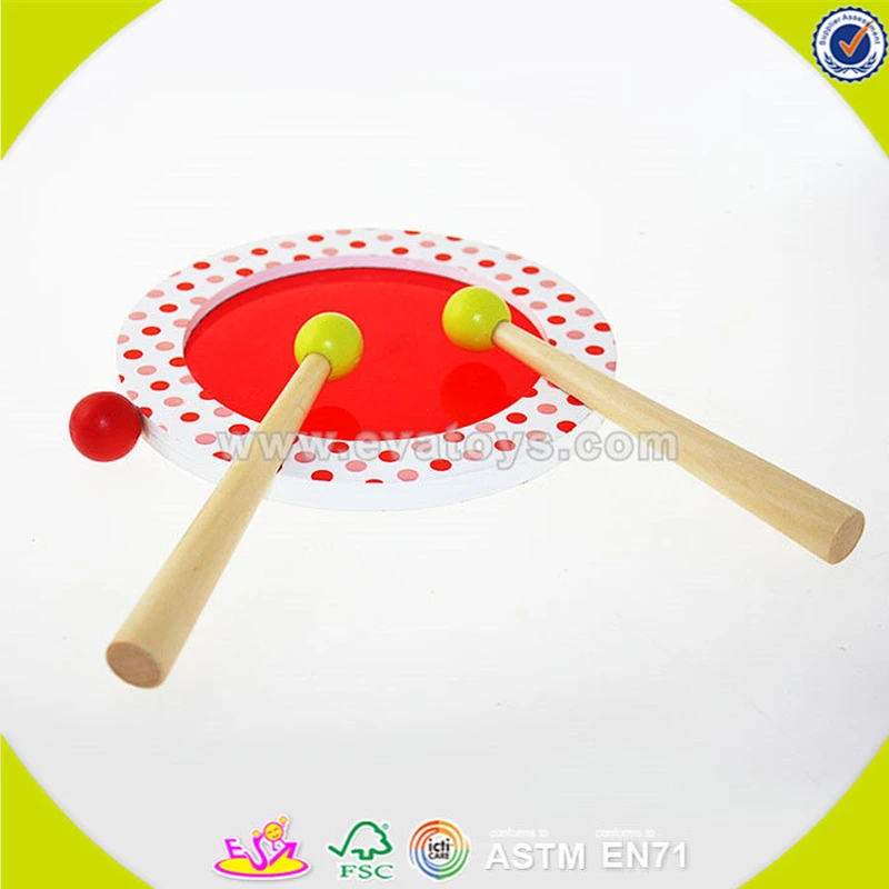wholesale elegant wooden red drum toy, children wooden red drum toy, top quality wooden red drum toy W07J035