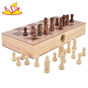 Customize folding wooden chess game for wholesale W11A107