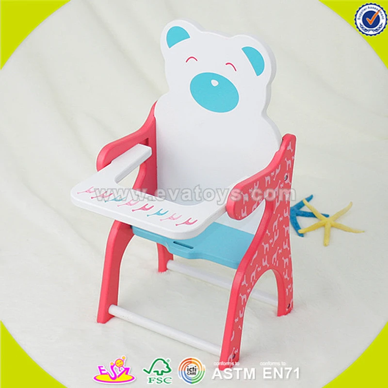wholesale baby toy wooden doll chair cheap kids toy wooden doll chair fashion children toy wooden doll chair W06B031