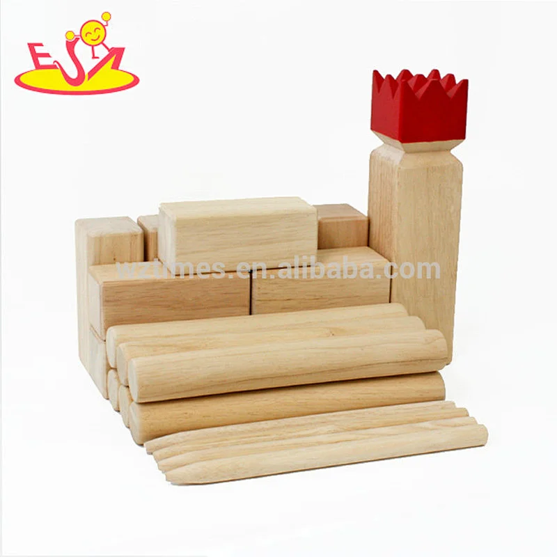 wholesale the king and the soldiers kids wooden viking kubb game for garden W01B081