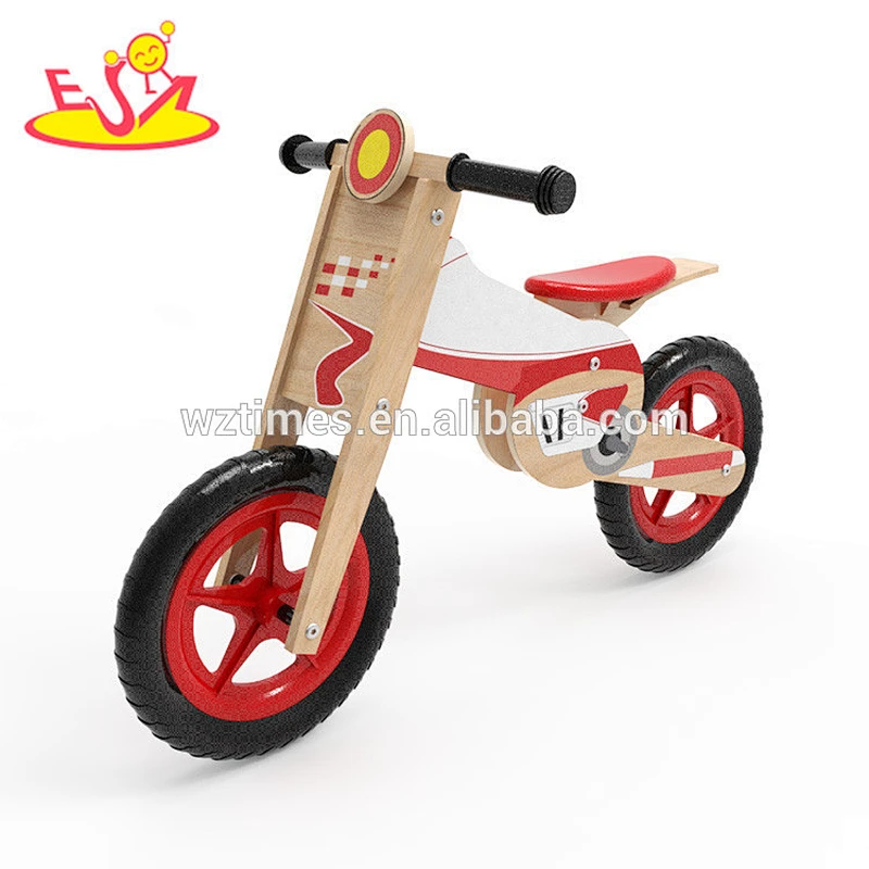Wholesale top fashion baby wooden bike walker cool child wooden red balance bike walker W16C182