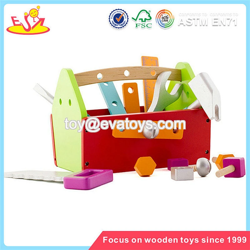 Wholesale intelligent pretend toy wooden tools box toy for training children W03D086