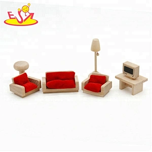 تصميم جديد للأطفال الأثاث دمية خشبية مصغرة للأطفال التظاهر W06B074