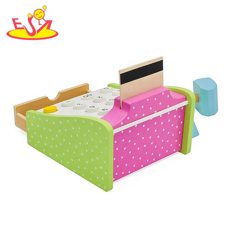 New design educational wooden credit card machine toy for children W10A059
