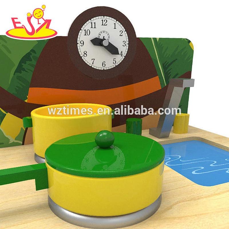 2018 Nuevo diseño original mono de madera colorido juego de cocina para niños juego para fingir W10C381