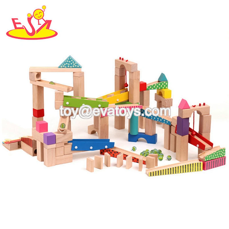 2019 New arrival educational children wooden ball ramp toy with customize W04E078