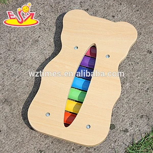 Wholesale colorful bear shape wooden xylophone sound toy 8 notes xylophone sound toy for baby W07C036
