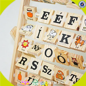 wholesale cheap baby wooden english alphabet chart interesting kids wooden english alphabet chart W12C005