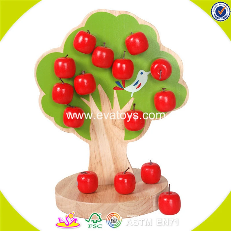 2018 wholesale apple tree wooden magnetic toy for kids W01A091