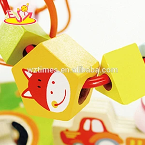 Hölzernes Schnur des Spielzeugs des Großhandelsgeschenkkornspielzeugs 3d für Kinder W11B102