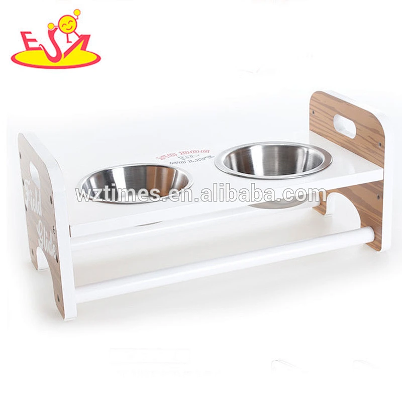 Wholesale top fashion wooden lovely pet food bowl for sale W06F013