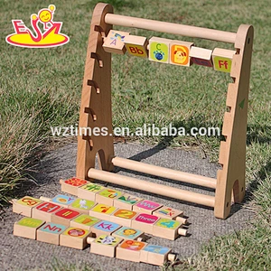 Wholesale hottest educational toy wooden alphabet rack for children W12C012