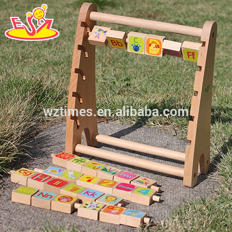 Wholesale hottest educational toy wooden alphabet rack for children W12C012
