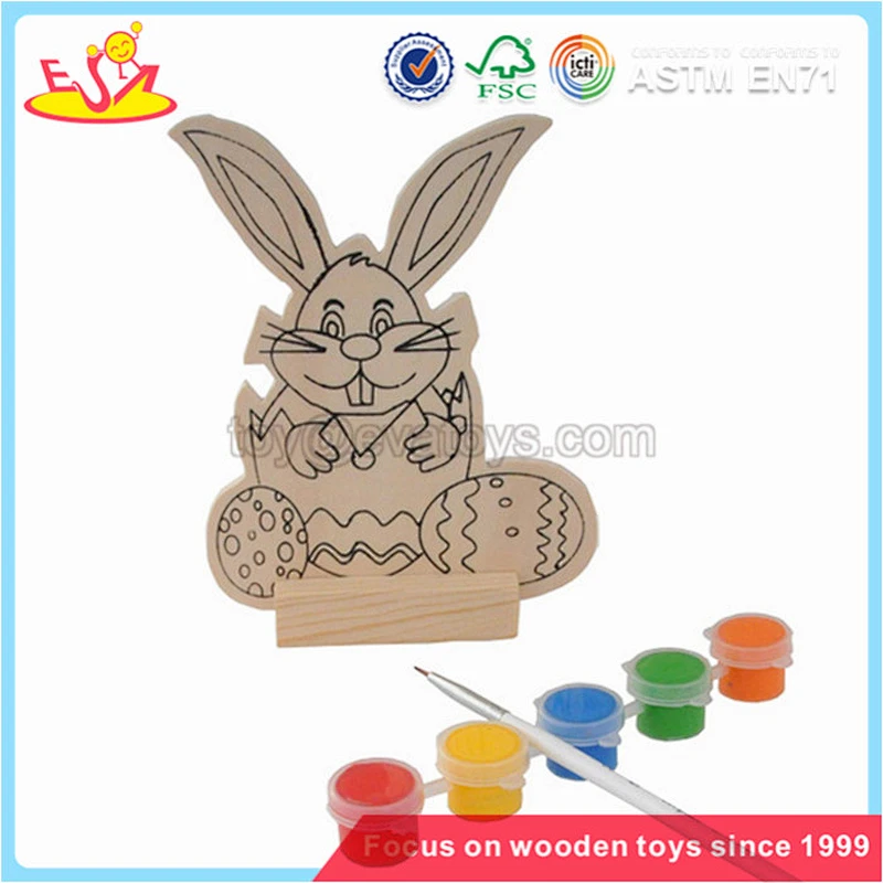 Wholesale top quality wooden DIY painting toy with pigment and pen bring fun W03A049