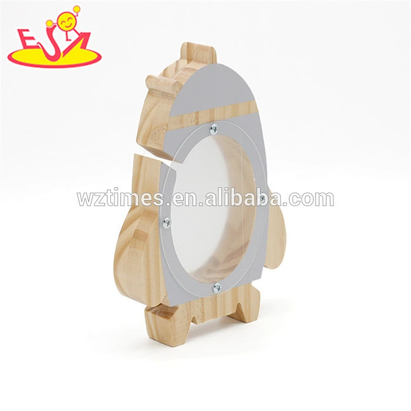 New fashion rocket shape wooden boys money box with customize W02A281