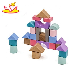 2019 Top sale 28 pieces kids educational wooden toy blocks for wholesale W13A171