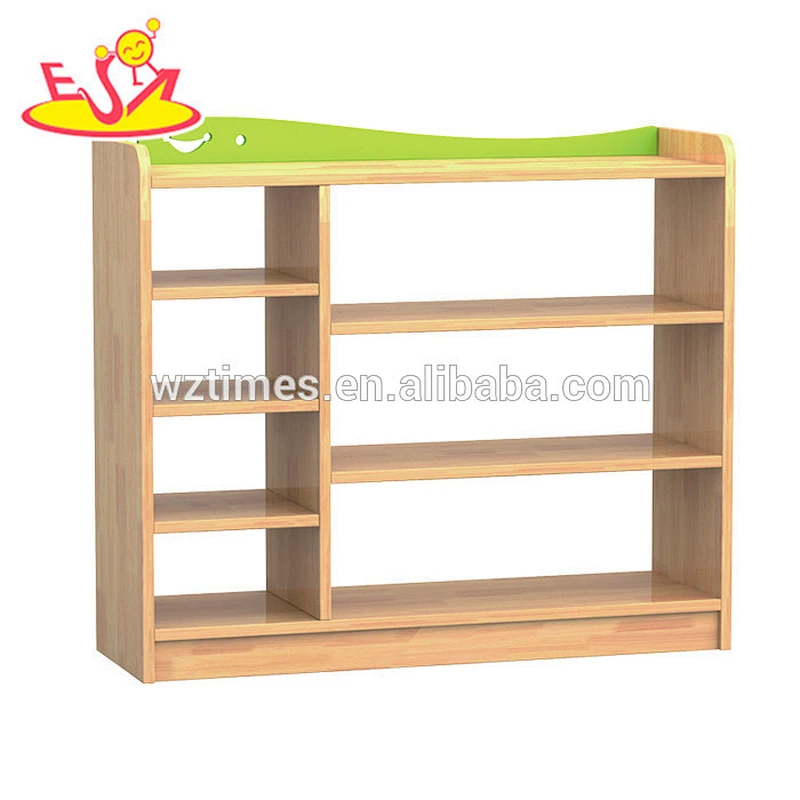 Wholesale nursery school wooden toy storage units best design cartoon wooden toy storage units for kindergarten W08C196