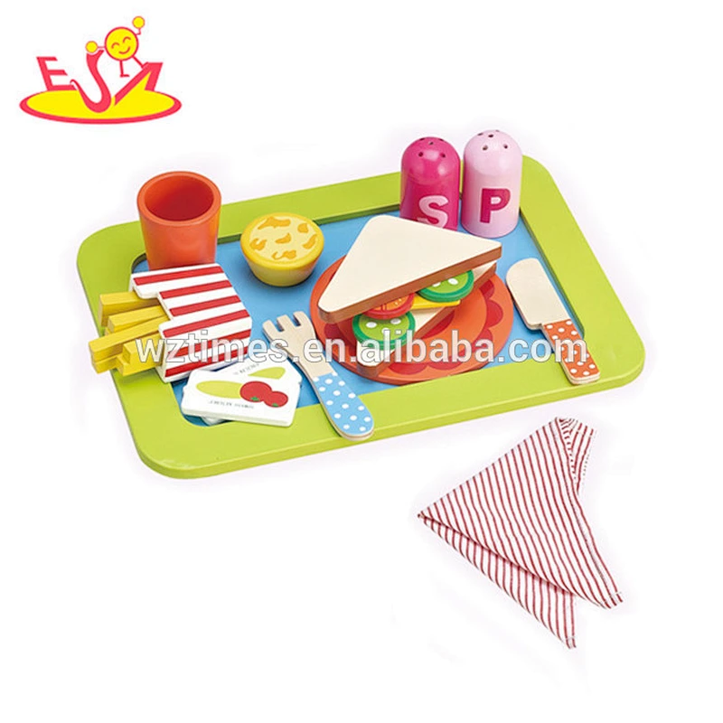 Wholesale fashionable toddler wooden cutting food game best selling wooden cutting food game W10B062