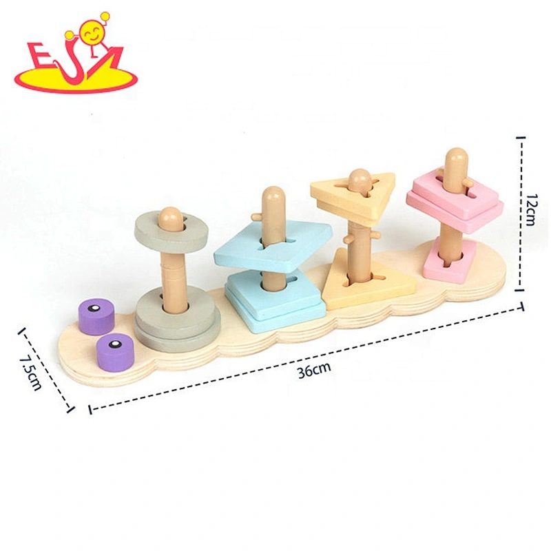 2019 High quality geometric wooden baby learning toys for wholesale W13D232