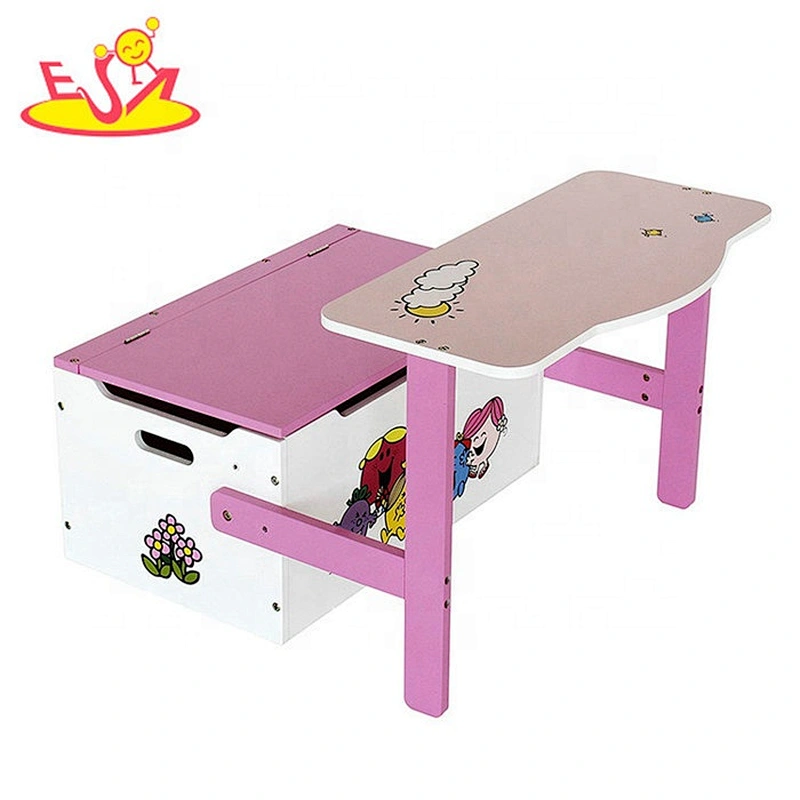 High quality small wooden toy box bench for children W08C279
