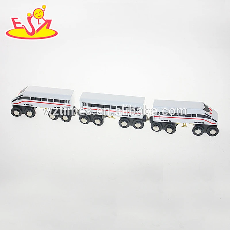 Wholesale newest product children wooden high speed train set toy bring fun W04A130