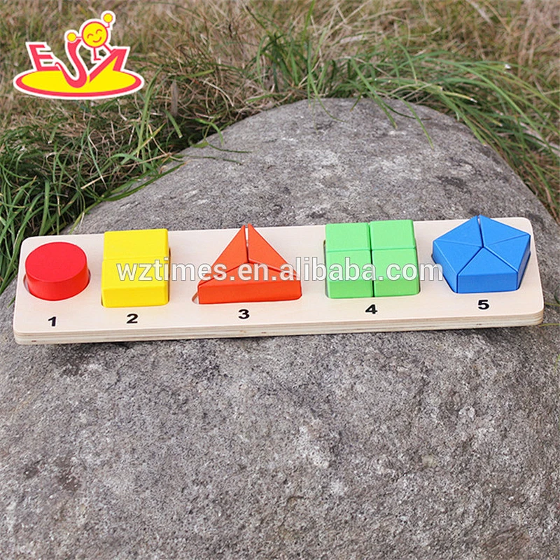 New design mini wooden geometry shape block toy for kids W14A160