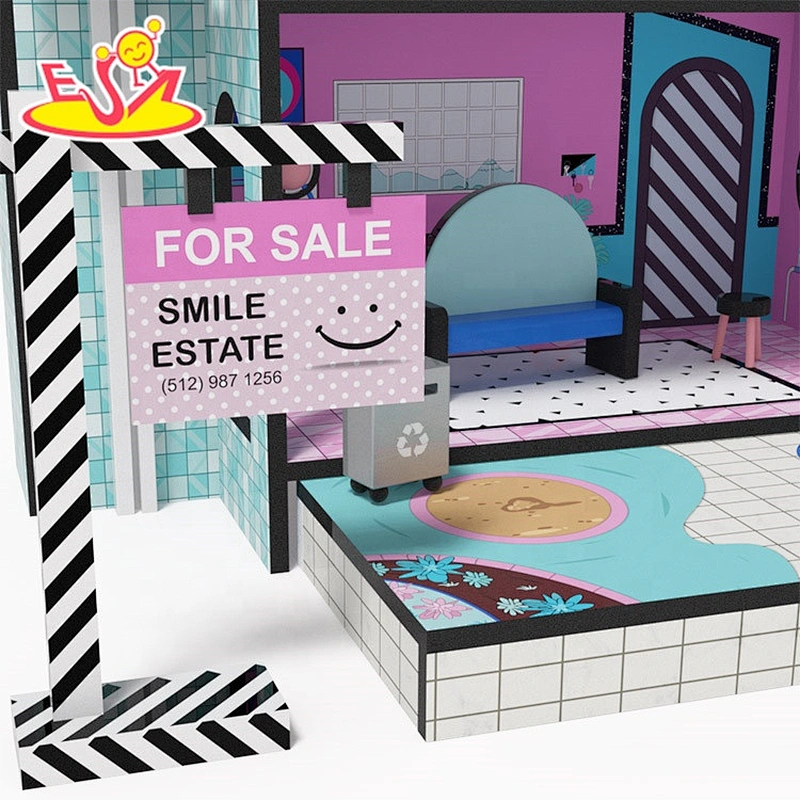 2019 New design pretend play wooden wooden doll mansion for kids W06A375