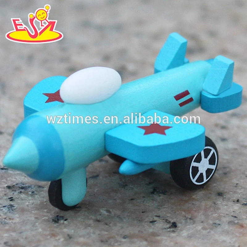 2018 wholesale kids wooden toy airplane high quality baby wooden toy airplane W04A193