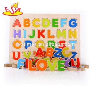 Hölzernes Buchstabepuzzlespielzeug des englischen Englischhilfsmittels für Kinder W14B080