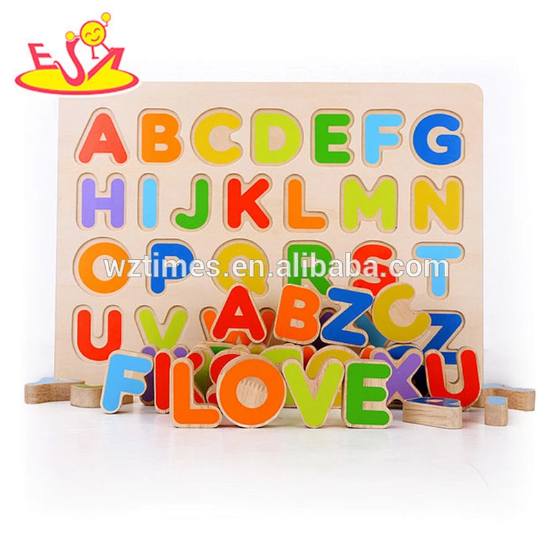 Hölzernes Buchstabepuzzlespielzeug des englischen Englischhilfsmittels für Kinder W14B080