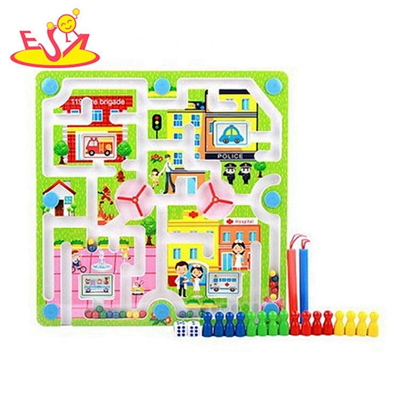 Most popular educational wooden marble labyrinth toy for children W11H054