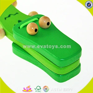 wholesale top sale best instruments castanet toy,Musical Percussion Instrument,fashionable green wooden castanet toy W07I117