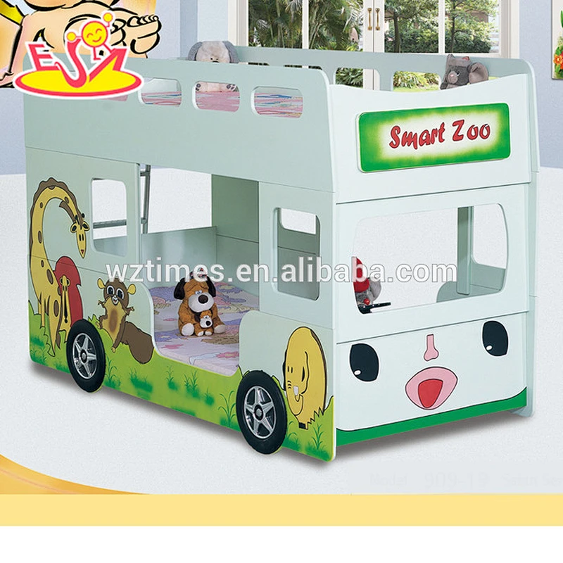 2018 wholesale children wooden car bed double high quality kids wooden car bed double best sale wooden car bed double W08A043