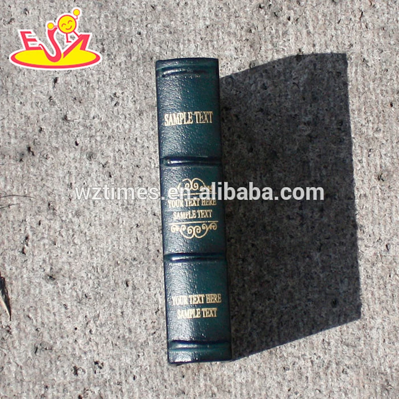 Wholesale classical wooden book shaped storage small box used for placing items W02A138
