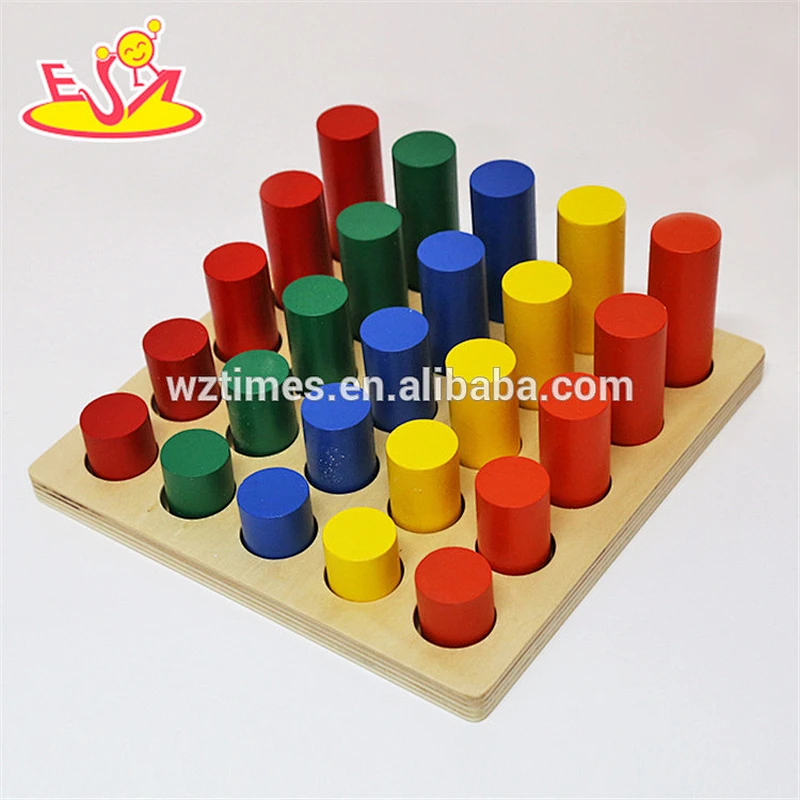 2018 New design preschool blocks wooden montessori infant toys W12F012