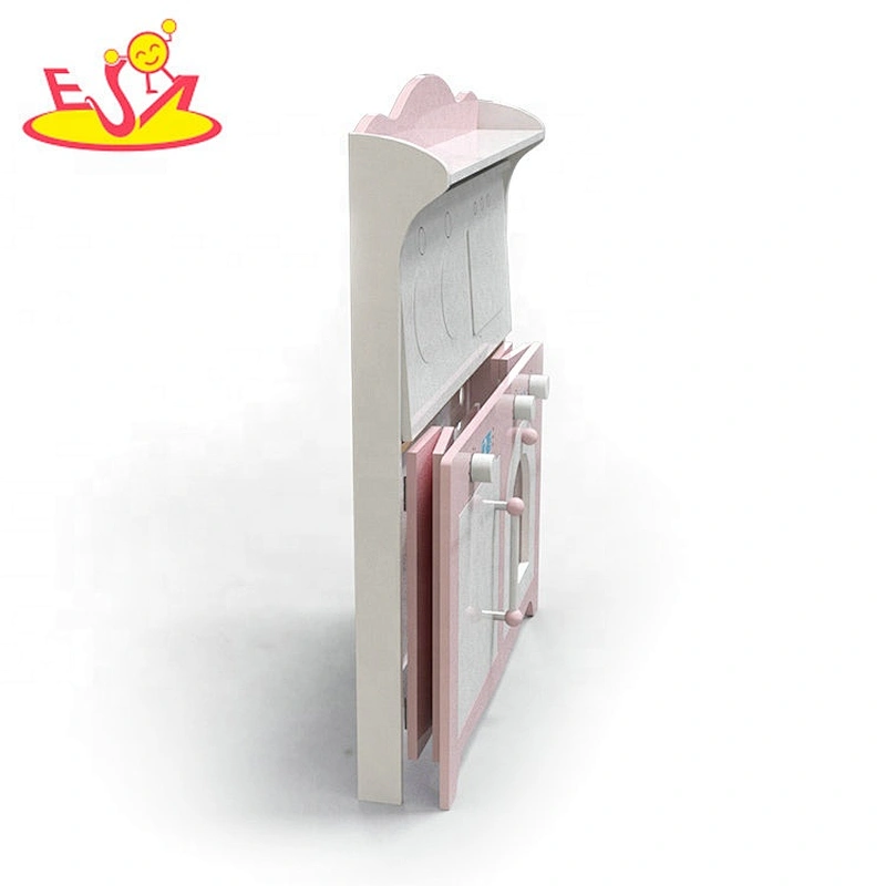 2018 Original Design pretend niños cocina de madera en color rosa W10C419