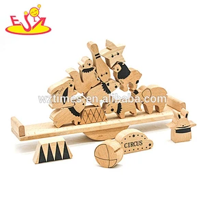 Neues Design für Kinder Zirkustiere Holzblockspiel für Bildung W11F077