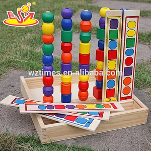 Wholesale early learning math toy wooden stacking blocks toy play fun for kis W13D074