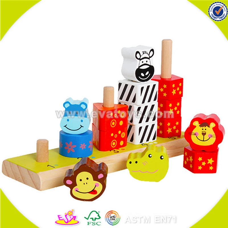 wholesale best animal stacking blocks toy,cheap wooden animal stacking blocks toy,educational animal stacking blocks toy W13D064