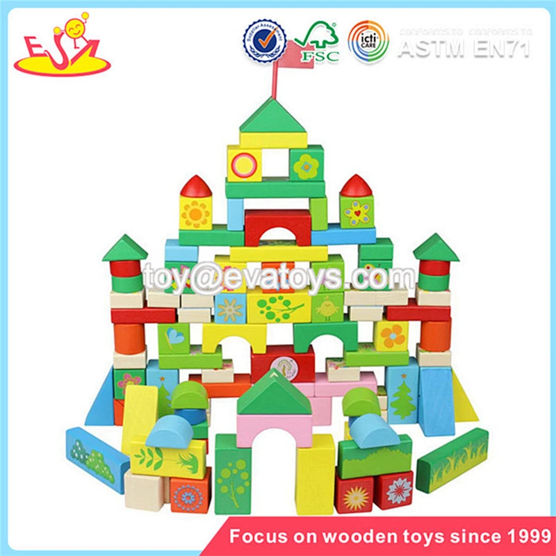 wholesale 100 Ocean blocks various styles wooden building blocks toy fashioned wooden blocks toy W13B010
