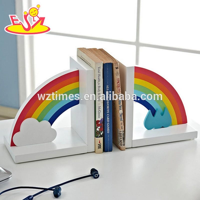 2018 wholesale kids wooden rainbow bookends new design children wooden rainbow bookends nursery wooden rainbow bookends W08D065