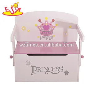 2018 New design nursery children wooden toy organizer with storage bin W08C267
