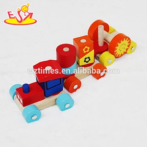 New design children wooden pull train toy for sale as holiday gift W04A295