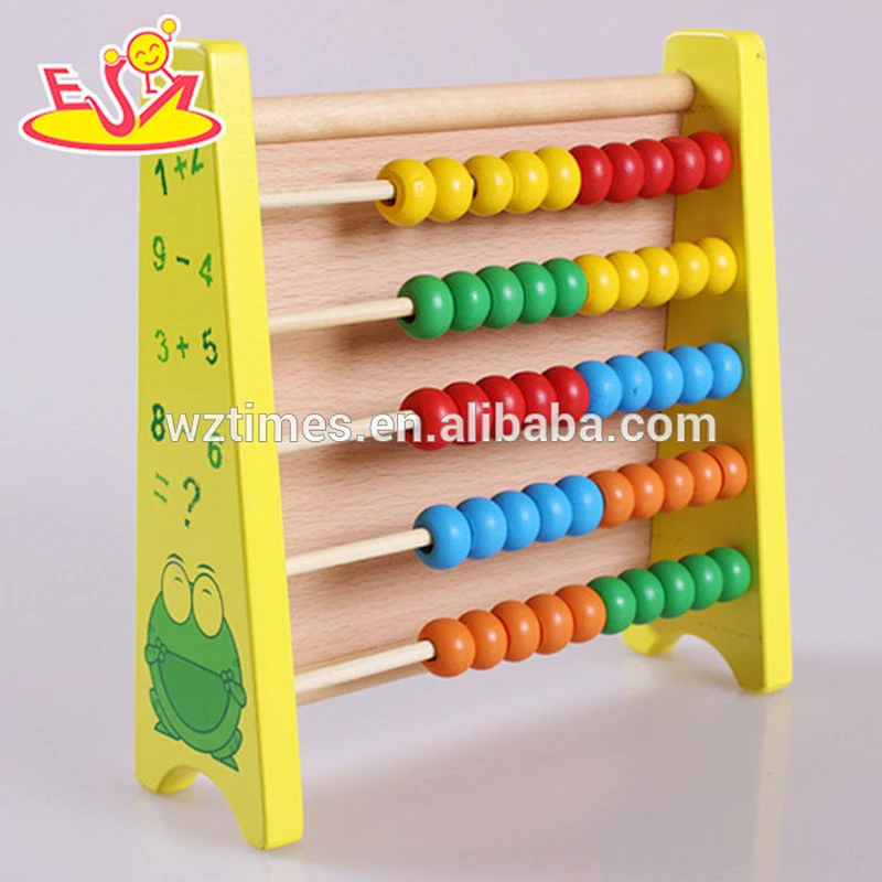 Wholesale teaching aid wooden baby abacus rack with drawing magnetic whiteboard W12A020