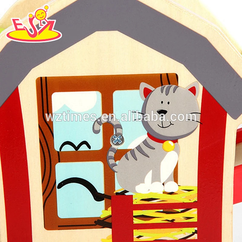 2018 wholesale cheap wooden marble runs toys for kids W04E026