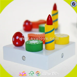 wholesale baby wooden fruit cutting toy, DIY kids wooden fruit cutting toy, role play children wooden fruit cutting toy W10B114