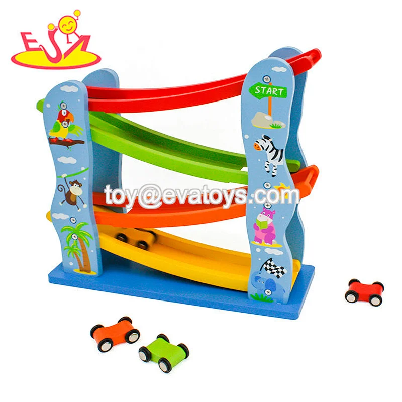 2019 New arrival educational children wooden ball ramp toy with customize W04E078