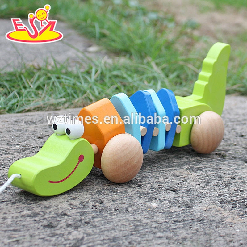 2018 bebé al por mayor tirar de madera a lo largo del juguete mejor diseño tirar de madera a lo largo del juguete nuevo tirón de madera a lo largo del juguete W05C077